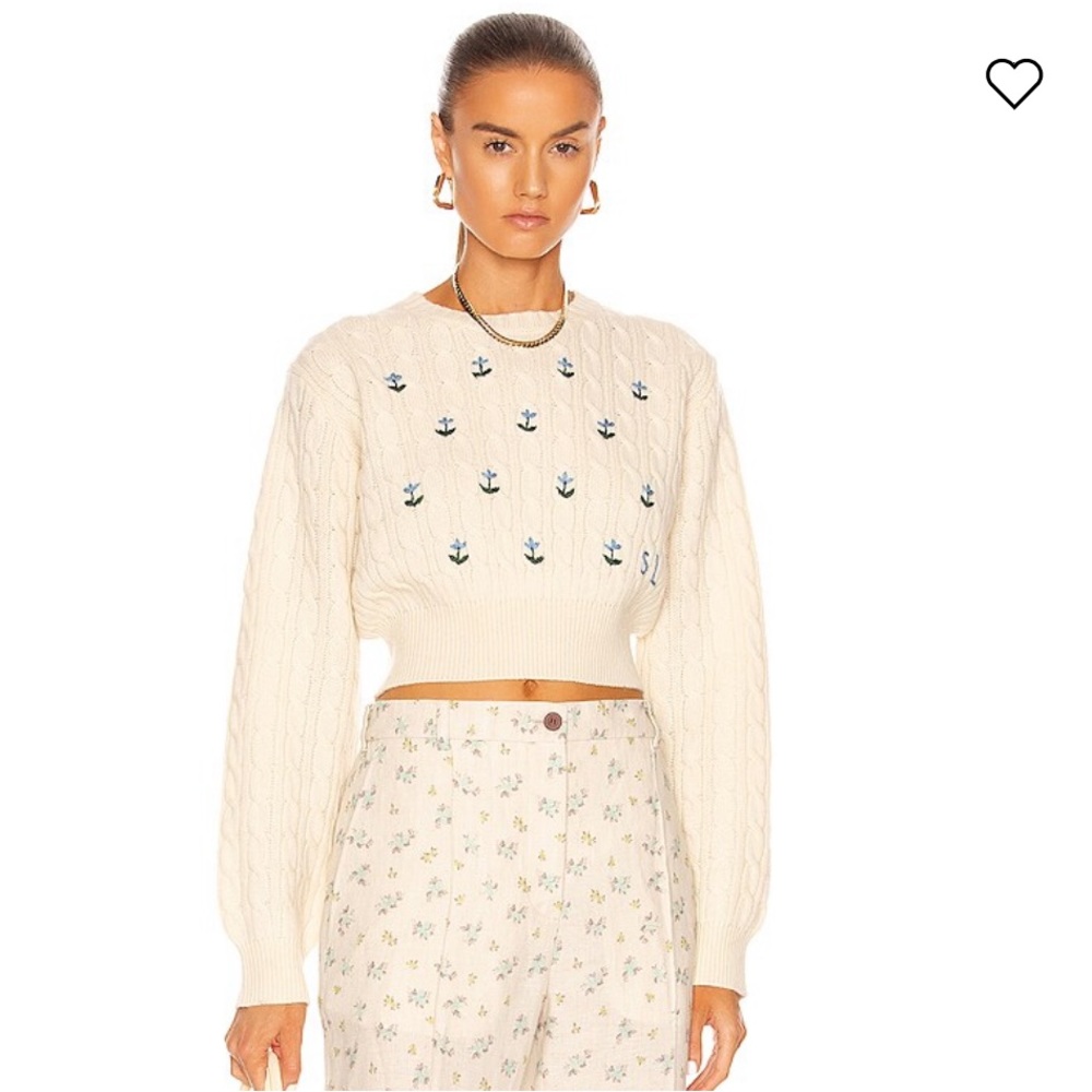 Sandy Liang Half Sweater in Pannacotta M